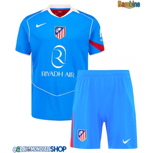 Maglie da calcio Atletico Madrid Terza Maglia Bambino 2025-26 Manica Corta + Pantaloni corti)